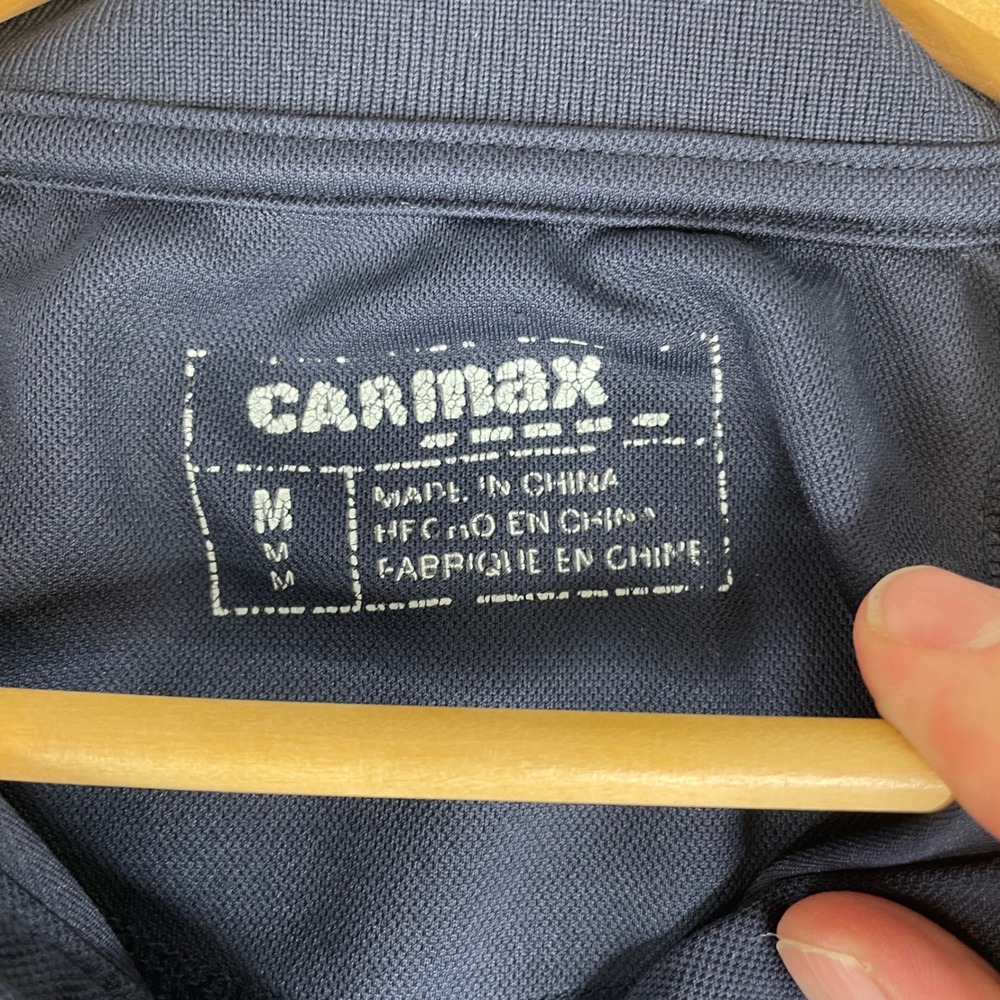 Carmax Long Sleeve Polo Shirt Mens Size Medium Navy Blue Work Uniform - Picture 3 of 8